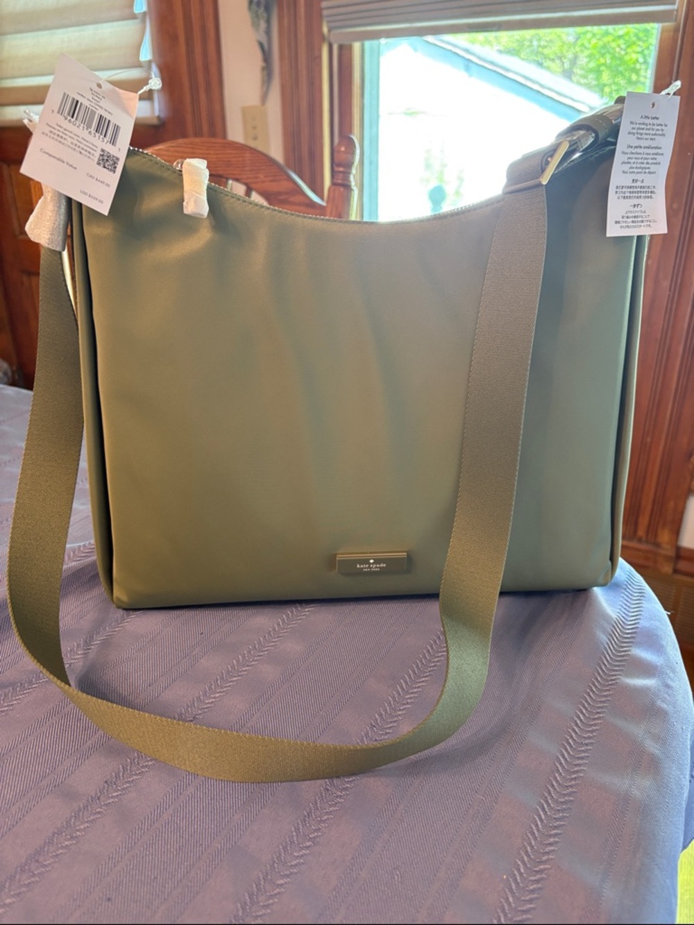 kate spade Olive Green Nylon Shoulder Hobo